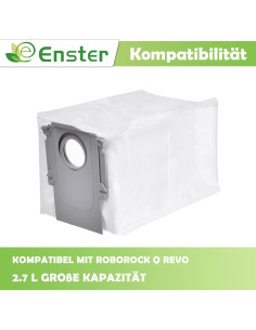 Paquete de 10 bolsas de polvo Ecnaka para Roborock Q Revo 2