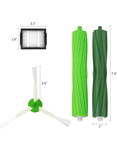 Repuestos iRobot Roomba MZY LLC - 11 Piezas: Filtros HEPA y Cepillos