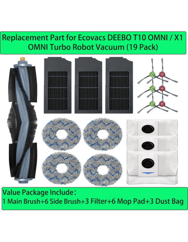 Accesorios de Repuesto YahuPase para Aspiradora Ecovacs DEEBOT X1 y T10
