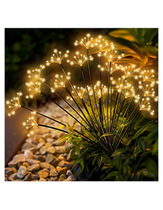 Luces de Jardín Solares YaaFen 2 Paquete Estrella Explosión