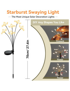 Luces de Jardín Solares YaaFen 2 Paquete Estrella Explosión 2