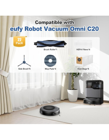Kit de Reemplazo 22 Piezas para Aspiradora Eufy C20 Omni