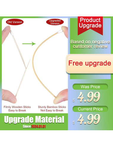 200 Bastones de Algodón Largos de Madera para Maquillaje