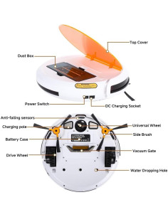 Aspiradora Robótica Hoteche P805580A 1000PA 450ML Automática 2