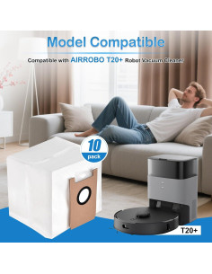 Paquete de 10 bolsas de polvo HEPA Estelife T20+ para aspiradora 2