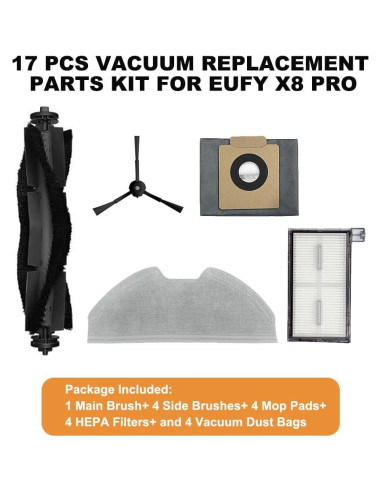 Kit de Repuestos Eufy X8 Pro - 17 Piezas HEPA y Accesorios
