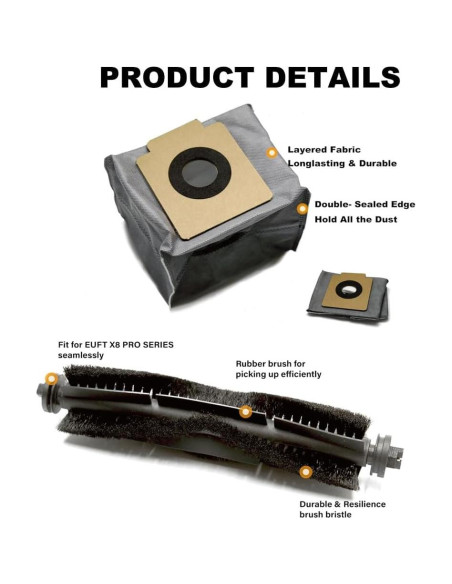 Kit de Repuestos Eufy X8 Pro - 17 Piezas HEPA y Accesorios Kit de Repuestos Eufy X8 Pro - 17 Piezas HEPA y Accesorios