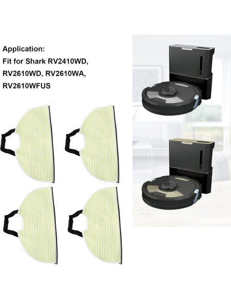 Almohadillas de Reemplazo para Mopas de Vacío TOPINCN 4 Pcs Microfibra