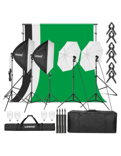 Kit de Iluminación Fotográfica LDGHO con Fondos y Soportes 2.59x3.05m