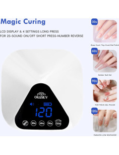 Lámpara de Uñas LED UV Okasiuv Inalámbrica con Guantes UV 2