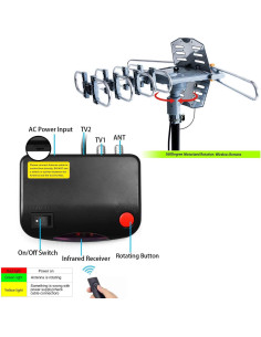 Antena de TV Exterior Digital PBD WA-2608, 150 Millas, 2 TVs 2