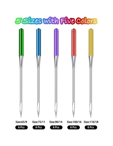 Agujas de Máquina de Coser WILLBOND 30 Pcs Punta Regular