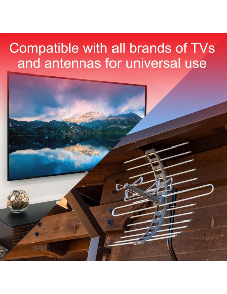 Amplificador de Antena Exterior GE 42179, Señal VHF UHF HD