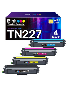 Cartucho de Tóner E-Z Ink TN227 Compatible 4 Paquete para Brother