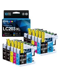 Cartuchos de tinta E-Z Ink Pro LC203XL compatibles para Brother - Paquete de 10