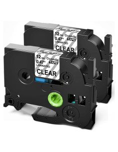 Cinta de Etiquetadora Oozmas 12mm Negra sobre Transparente TZe-131