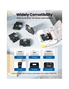 Cinta de Etiquetadora Oozmas 12mm Negra sobre Transparente TZe-131 2