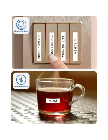 Paquete de 5 cintas de etiquetas Msudoku TZe221 9mm blanca