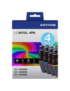 Cartuchos de Tinta LC401XL para Brother - 4 Paquete (Negro, Cian, Magenta, Amarillo)