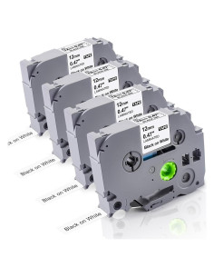 Paquete de 4 cintas de etiquetadora Brother TZe-231 12mm