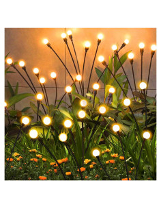 Luces de Jardín Solares ZFNN, Paquete de 4, 24 LEDs, Blanco Cálido