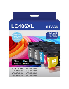 Cartuchos de Tinta Compatibles Brother LC406XL - 5 Pack