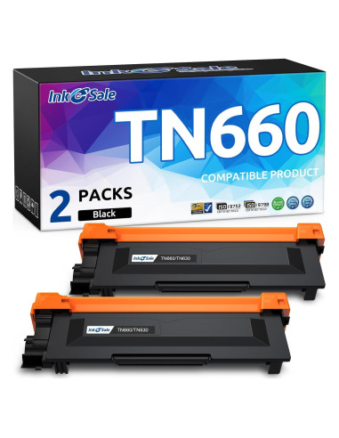 Cartucho de Tóner Negro INK E-SALE TN660 TN630 - 2 Piezas