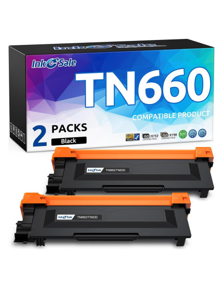 Cartucho de Tóner Negro INK E-SALE TN660 TN630 - 2 Piezas