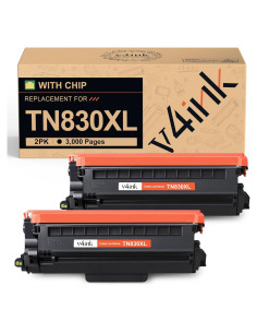 Cartucho de Tóner Compatible V4ink TN830XL para Brother - 2 Piezas