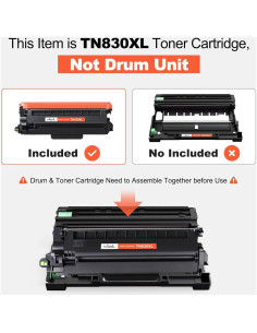 Cartucho de Tóner Compatible V4ink TN830XL para Brother - 2 Piezas 2