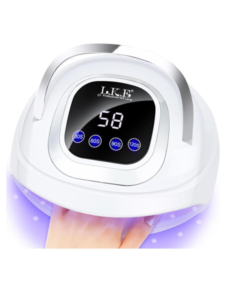 LKE Lámpara UV LED 268W para Uñas con 4 Temporizadores
