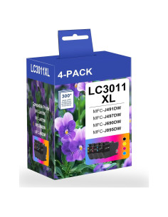 Cartuchos de Tinta MANNERES LC3011XL Paquete de 4 Alto Rendimiento