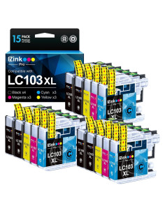 Cartucho de Tinta E-Z Ink Pro LC103XL Compatible para Brother - Paquete de 15
