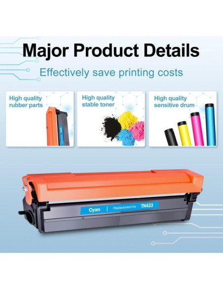 Cartuchos de Tóner Compatibles LEMERO UTRUST TN433 Paquete de 4