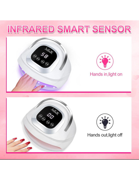 LKE Lámpara UV LED 268W para Uñas con 4 Temporizadores