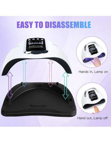Lámpara de Uñas UV LED Wisdompark 180W con Sensor Automático