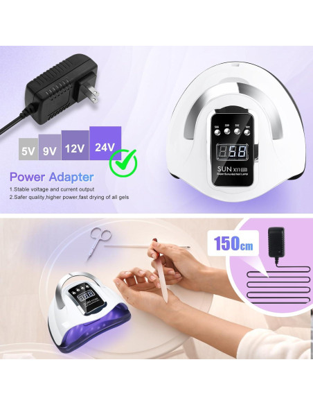 Lámpara de Uñas UV LED Wisdompark 180W con Sensor Automático
