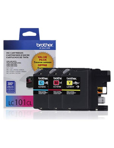 Cartucho de tinta Brother LC101 3PK - Cian, Magenta, Amarillo