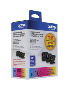 Cartucho de tinta Brother LC101 3PK - Cian, Magenta, Amarillo 2