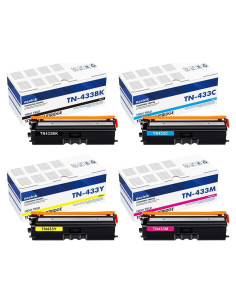 Cartuchos de Tóner Aceink TN-433 Paquete de 4 Alto Rendimiento