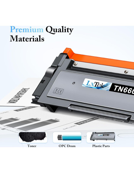 Cartucho de Tóner LxTek TN660 Compatible para Brother - 4 Pzs