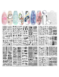 Kit de Estampado de Uñas Biutee 12 Placas + Estampador