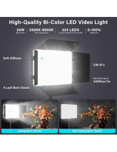 Kit de Iluminación LED Unicucp U-VL13 con Soportes y Batería 8000mAh 2