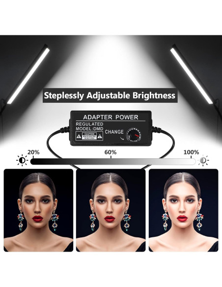 Kit de Iluminación LED Gepege 5600K con Trípode Ajustable Kit de Iluminación LED Gepege 5600K con Trípode Ajustable