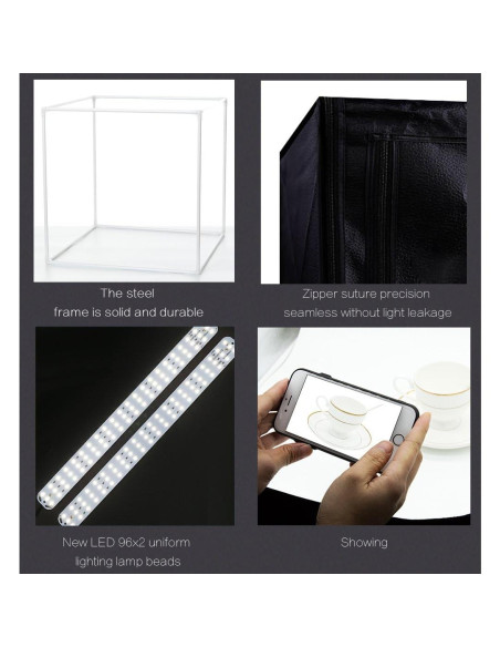 Caja de Luz Fotográfica Konseen 60x60cm LED Regulable 5500K