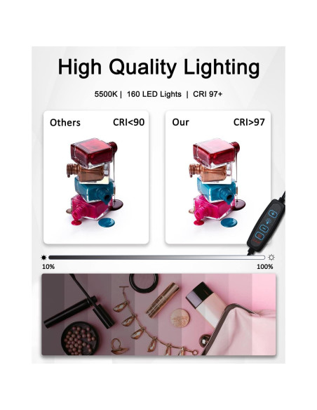 Caja de Luz Profesional DUCLUS 40cm con 160 LEDs y 8 Fondos