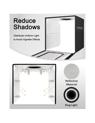 Caja de Luz Profesional DUCLUS 40cm con 160 LEDs y 8 Fondos