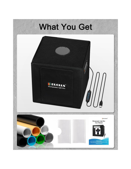 Caja de Luz Profesional DUCLUS 40cm con 160 LEDs y 8 Fondos