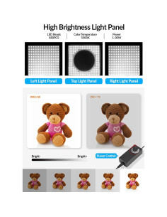 Caja de Luz Fotográfica Portátil OBEST 40x40cm con 480 LED 2