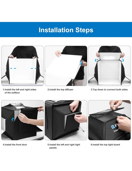 Caja de Luz Fotográfica Portátil OBEST 40x40cm con 480 LED